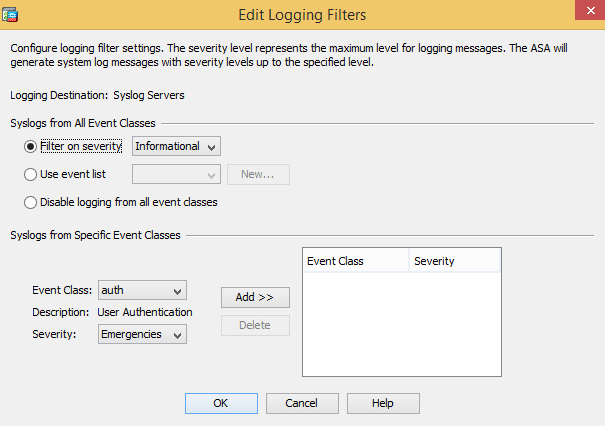 ASA Syslog server
