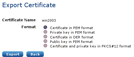Exporting a certificate
