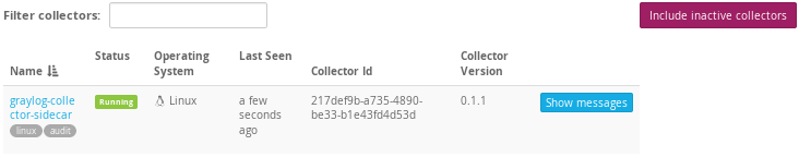 Graylog sidecar collector configuration, step 1