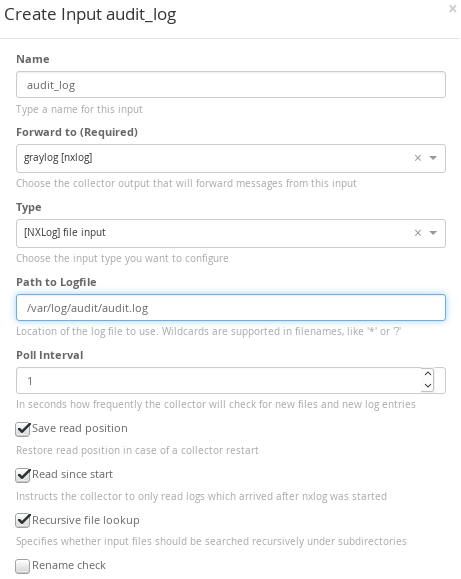 Graylog sidecar collector configuration, step 4