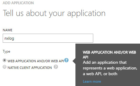 Specify application name and connection