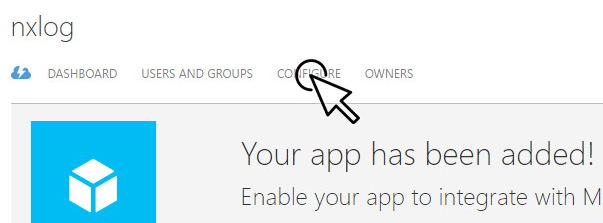 Configure new application