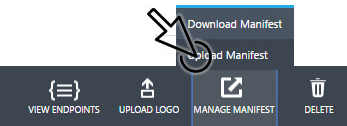 Open the Upload Manifest dialog