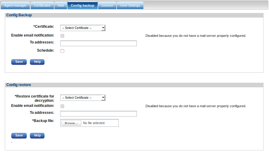 Configuration backup