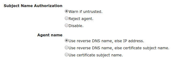 Subject Name Authorization and Agent name