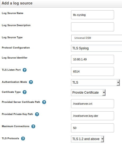 tls 1 add log source